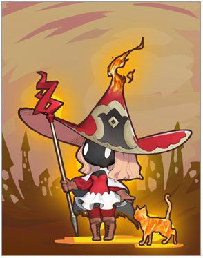 Fire Witch Card