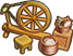 Log wooden spinning wheel table